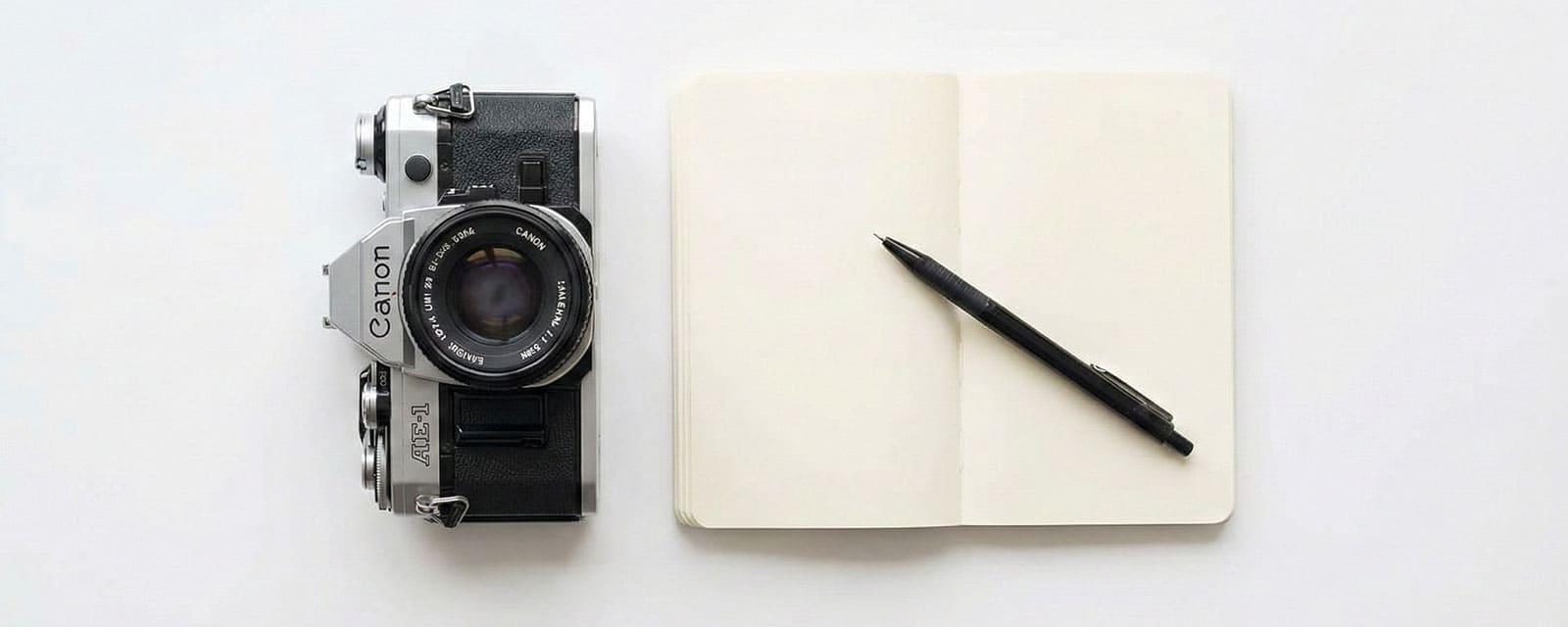 Vintage Camera and Notebook