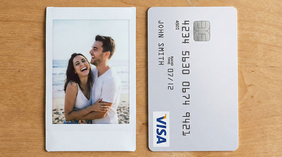 Instax Mini print compared to credit card size