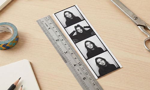 Infographic showing 2x6 inch dimensions of a photo strip