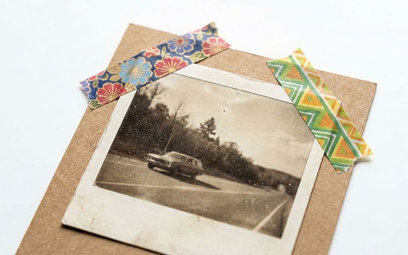 Washi tape on envelope